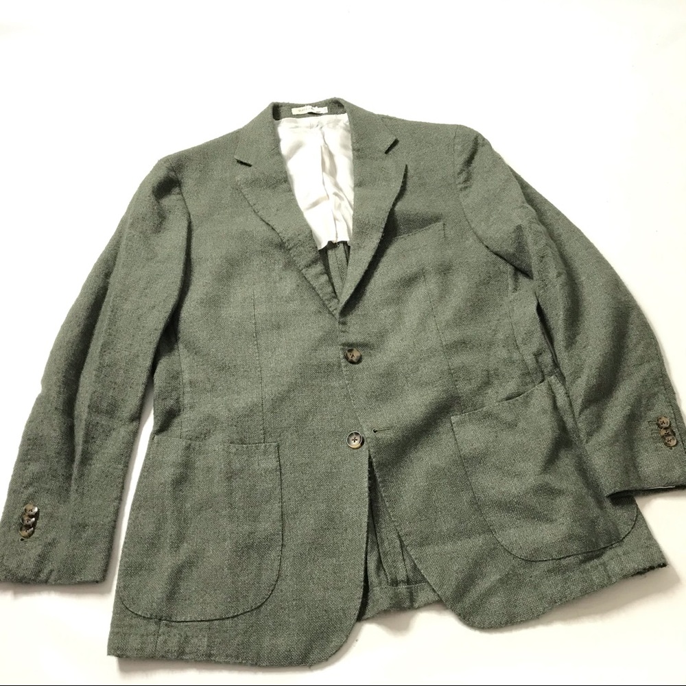 Suitsupply Havana Patch HL Blazer US 46 Green Wool Silk Linen Cashmere Jacket